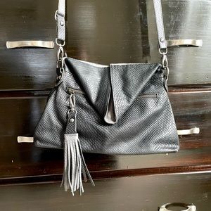 Ana Faye Irish Hand Made Leather • Snake Print • Black Purse